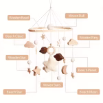 ⁦Wooden Full of Stars Rattles, for Baby Crib⁩ - الصورة ⁦5⁩