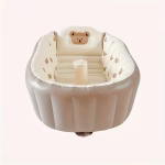 Baby Inflatable Bathtub- Beige Olive Branch Design - Image 3