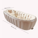 Baby Inflatable Bathtub- Beige Olive Branch Design - Image 4