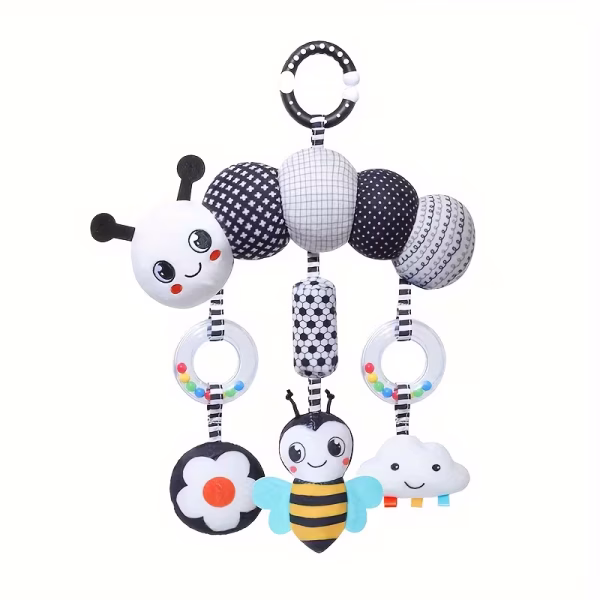 Baby Toy Black and White Wind Chime Hanging Ornament -0M