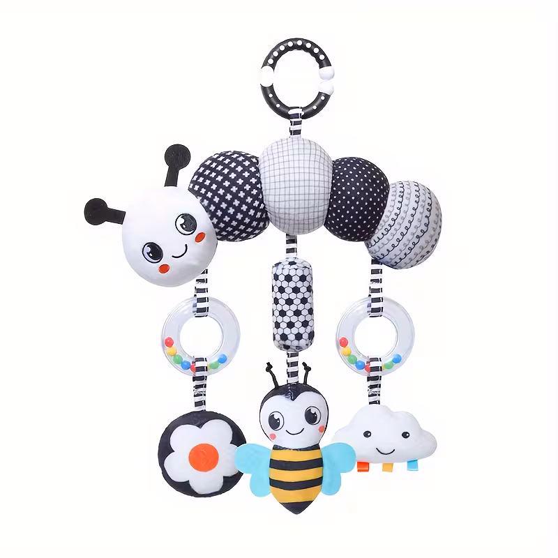 baby toy black & white wind chime hanging ornament Baby Toy Black and White Wind Chime Hanging Ornament -0M - الصورة 1
