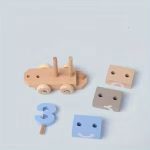 Digital Building Block Set Column Wooden Train Toys - Image 2
