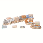 Digital Building Block Set Column Wooden Train Toys