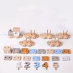 Digital Building Block Set Column Wooden Train Toys - Image 3