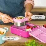 ⁦OmieBox Bento Lunch Box - Pixie Pink⁩ - الصورة ⁦5⁩