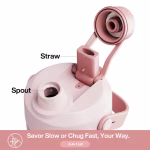 POWCAN 2-in-1 Straw and Spout Lid Insulated Water Bottle with handle, 768ml - Image 2