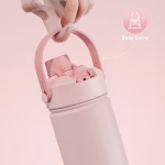 ⁦POWCAN 2-in-1 Straw and Spout Lid Insulated Water Bottle with handle, 532ml⁩ - الصورة ⁦4⁩