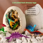 Rock & Mineral Simulation Excavation Kit- 2pcs eggs, 24 dinosaurs - Image 5