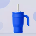 ⁦Stainless Steel Vacuum Insulated Mug with Handle & Straw, 14oz.⁩ - الصورة ⁦7⁩