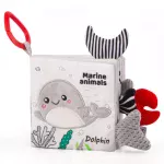 Little Angel, Soft Plush Book Toy Teether - Marine Animals Dolphin