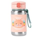 Skip Hop Spark Style Stainless Steel Straw Bottle- Cat 350ml.