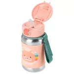 ⁦Skip Hop Spark Style Stainless Steel Straw Bottle- Cat 350ml.⁩ - الصورة ⁦2⁩