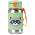 Skip Hop Spark Style Stainless Steel Straw Bottle- Racoon 350ml