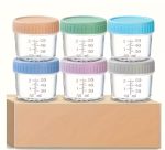 Glass Storage Container with leak proof lid- 6pcs.