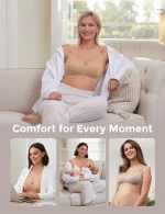 ⁦MomCozy Breastfeeding Bra- Beige (Medium)⁩ - الصورة ⁦6⁩