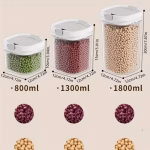 Double Lid Sealed Jar with Spoon- 1800ml transparent - Image 2