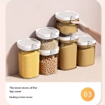 Double Lid Sealed Jar with Spoon- 1800ml transparent - Image 3