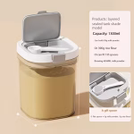 Double Lid Sealed Jar with Spoon- 1300ml transparent brown