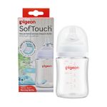 Pigeon, Soft Touch GLASS Nursing Bottle for Anti-Colic, Wide-Neck 160ml