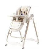 Foldable Baby Highchair, Electric Display Screen, Plastic Dining Chair with Detachable Double Tray