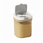 Double Lid Sealed Jar with Spoon- 1300ml transparent brown