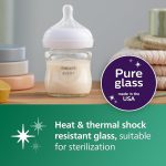 ⁦Philips Avent Natural Glass Baby Bottle, 4pcs- 120ml.⁩ - الصورة ⁦2⁩