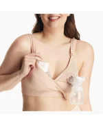 ⁦MomCozy Elastic All-in-One Super Flexible Pumping Bra- Oyster Pink⁩ - الصورة ⁦2⁩