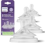 Avent Philips, Natural Response Baby Bottle Nipple 5 Extra Fast Flow- 4pcs.