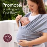 MomCozy Baby Wrap Carrier- Grey - Image 8