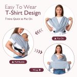 MomCozy Baby Wrap Carrier- Grey - Image 6