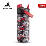 POWCAN 2-in-1 Straw and Spout Lid Insulated Water Bottle with handle, 532ml. - Image 2