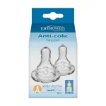 Dr. Brown's Natural Flow Anti Colic, Narrow neck, Medium-Fast Flow Nipple, 6m+, 2-pack