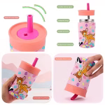 ⁦Insulated Stainless Steel Straw Cup, 12oz.⁩ - الصورة ⁦3⁩