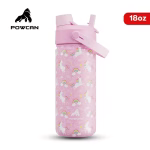 POWCAN 2-in-1 Straw and Spout Lid Insulated Water Bottle with handle, 532ml.