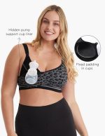 ⁦MomCozy 4-in-1 Hands-Free Pumping Bra- Black Leopard⁩ - الصورة ⁦3⁩