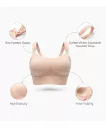 ⁦MomCozy Elastic All-in-One Super Flexible Pumping Bra- Oyster Pink⁩ - الصورة ⁦3⁩