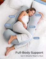 ⁦Momcozy U-Shaped Cooling Fabric Pregnancy Pillow⁩ - الصورة ⁦2⁩