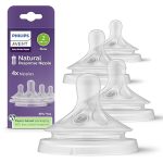 Avent Philips, Natural Response Baby Bottle Nipple 2 Slow Flow- 4pcs.