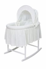 Baby Bassinet Bed with Stand- White