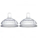ComoTomo Natural Silicone Nipple, Variable Flow (Y-Cut Thicker Fluids- 6M+) 2pcs.