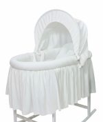 Baby Bassinet with Stand- White