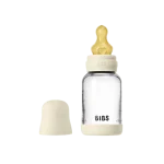 Bibs Baby Feeding Bottle Glass- Round Natural Rubber Latex Nipple, 120ml - Image 5