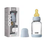 Bibs Baby Feeding Bottle Glass- Round Natural Rubber Latex Nipple, 120ml