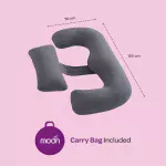 ⁦Moon Multi Position Maternity Pillow with Back Support (Grey)⁩ - الصورة ⁦2⁩