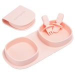 ⁦Foldable Silicone Plate with Fork & Spoon Set⁩ - الصورة ⁦6⁩