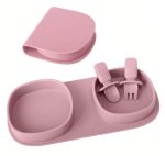 ⁦Foldable Silicone Plate with Fork & Spoon Set⁩ - الصورة ⁦5⁩