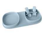 ⁦Foldable Silicone Plate with Fork & Spoon Set⁩ - الصورة ⁦4⁩