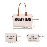 ⁦Mom's Bag ,3 pcs Large Capacity Multifuctional Travel Bags - Beige⁩ - الصورة ⁦2⁩