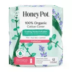 Honey Pot 100% Organic Cotton Cover Cooling Herbal Infusion Postpartum Pads, 12 Count