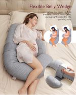 ⁦Momcozy F-shape Pregnancy Pillow with Air Layer Cover⁩ - الصورة ⁦3⁩